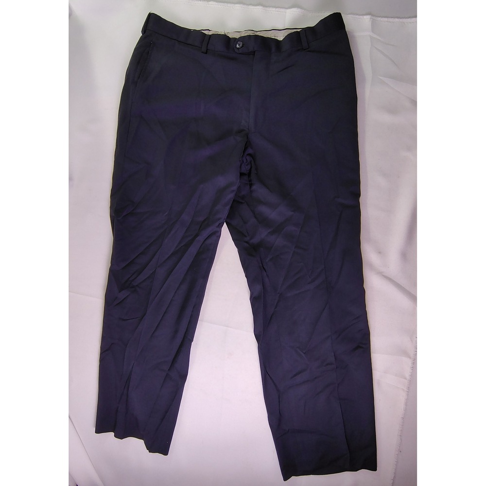 Joseph Abboud Dress Pants Men 36x29 Navy Blue Super 120s Italian Wool Luxury USA